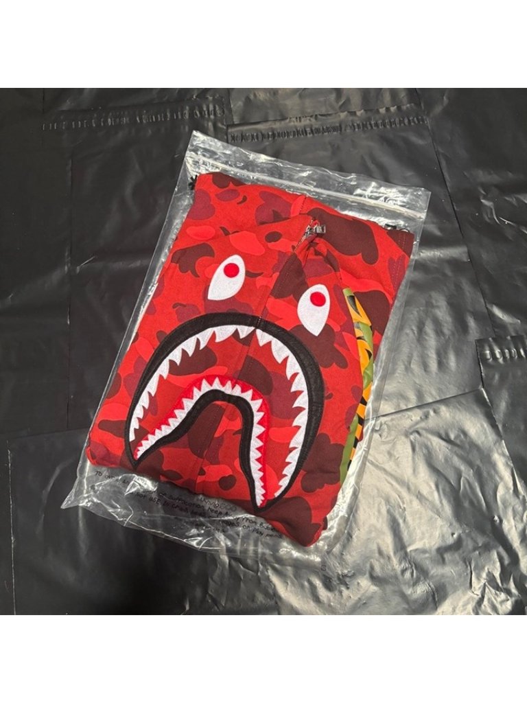 Bape Color Camo Shark Full Zip Hoodie Red All Sizes Bape Color Camo Shark Full Zip Hoodie Red All Sizes